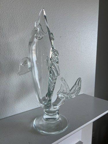 Clear glass fish vase sailfish - clear,